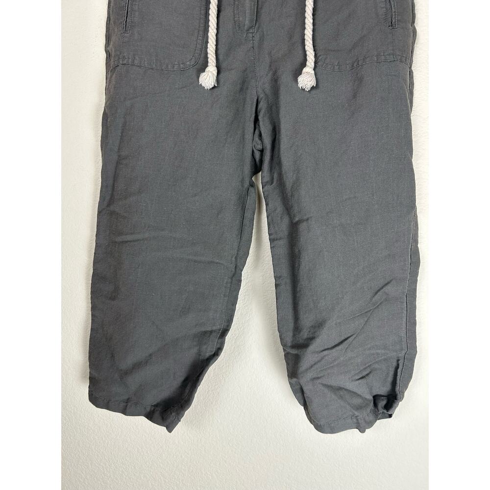 Sandro Women's Size 10 Linen Pants Cropped Lagenlook Rope Belt Bottoms - Picture 4 of 9